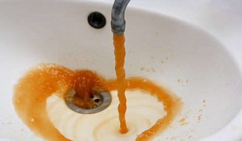 orange rusty hot water