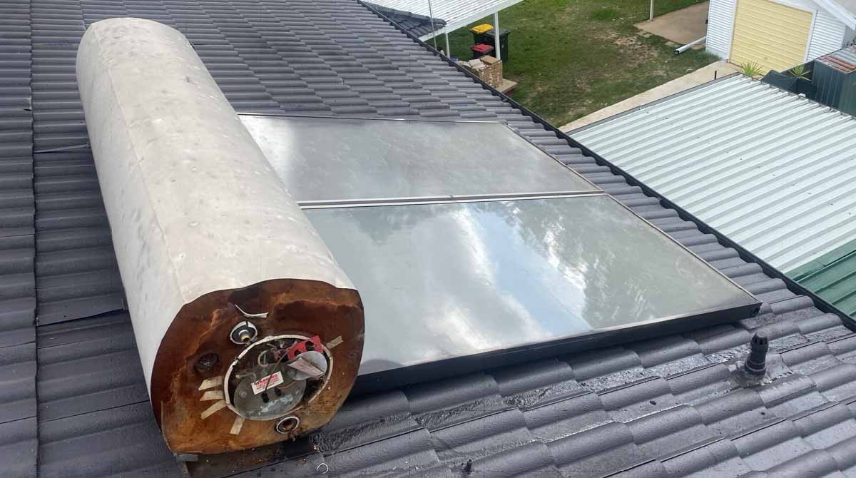 solar hot water heater remove